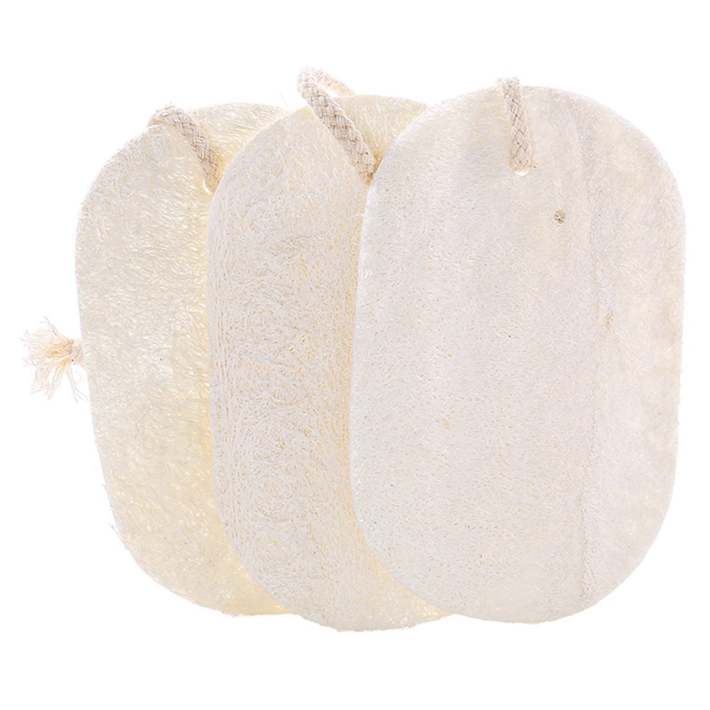 HOOWIFFY 3-Pack Natural Loofah Sponge Kitchen Scrubber Set with High Absorption Beige Multipurpose Cleaning Brushes - Image 7