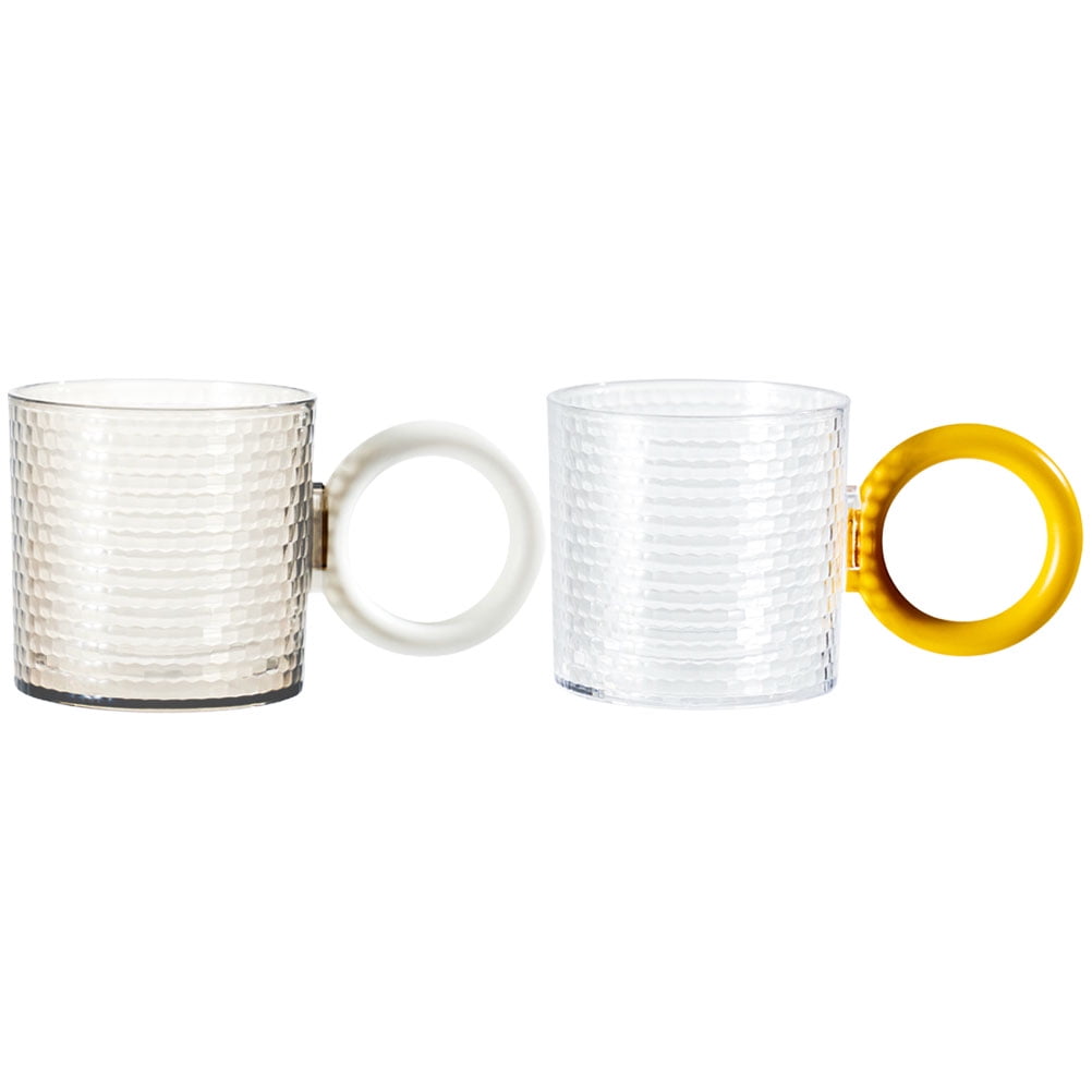 HOOWIFFY 2Pcs Reusable Bathroom Mouthwash Cups with Handle Large Capacity As Material Drinking Tumblers - Image 1