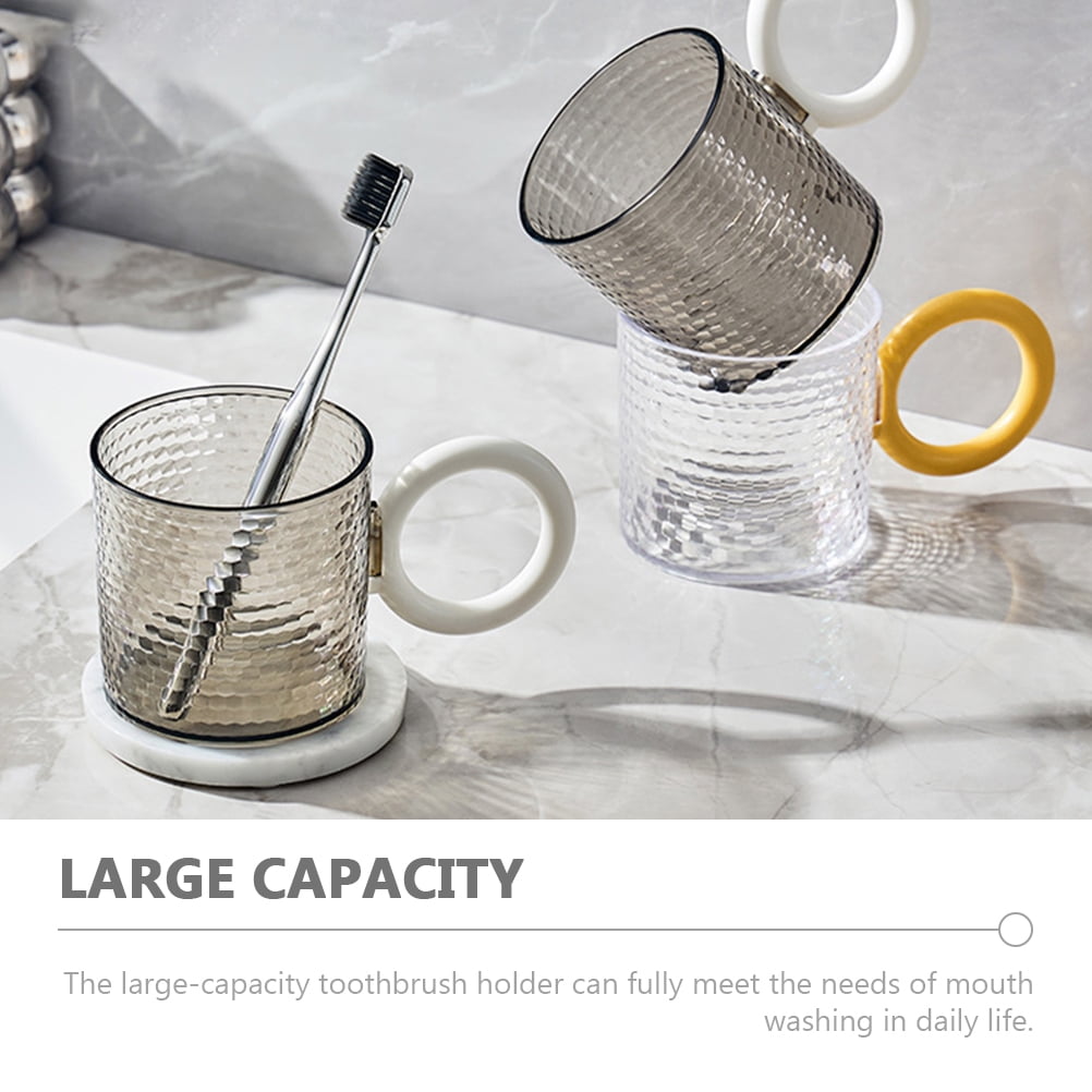 HOOWIFFY 2Pcs Reusable Bathroom Mouthwash Cups with Handle Large Capacity As Material Drinking Tumblers - Image 3