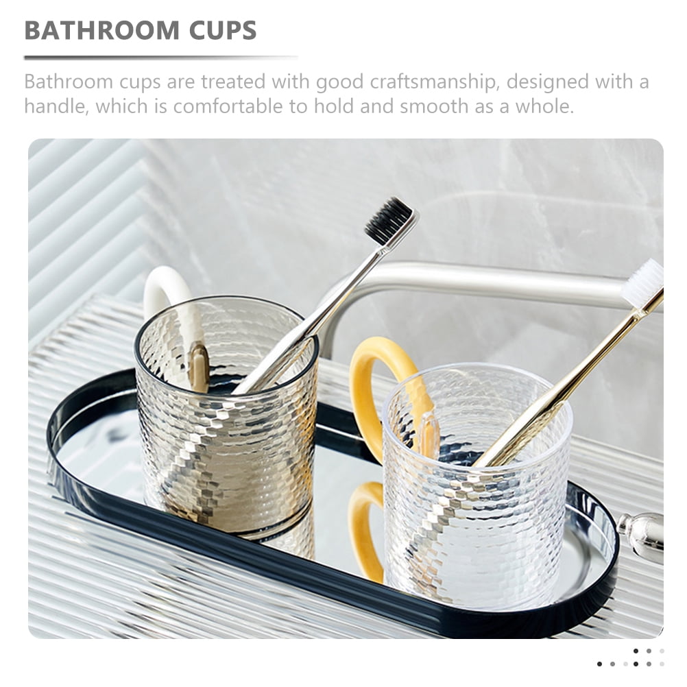 HOOWIFFY 2Pcs Reusable Bathroom Mouthwash Cups with Handle Large Capacity As Material Drinking Tumblers - Image 7