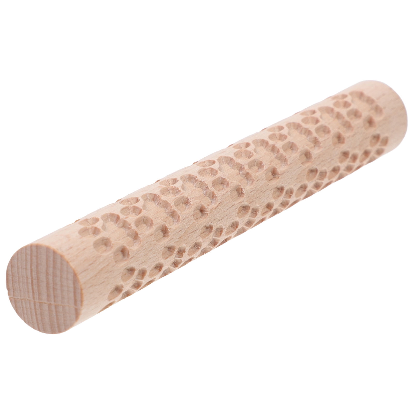 HOOWIFFY Pottery Slab Roller Embossed Rolling Pin Wooden Khaki 1Pack for Baking Cookies Artists - Image 1