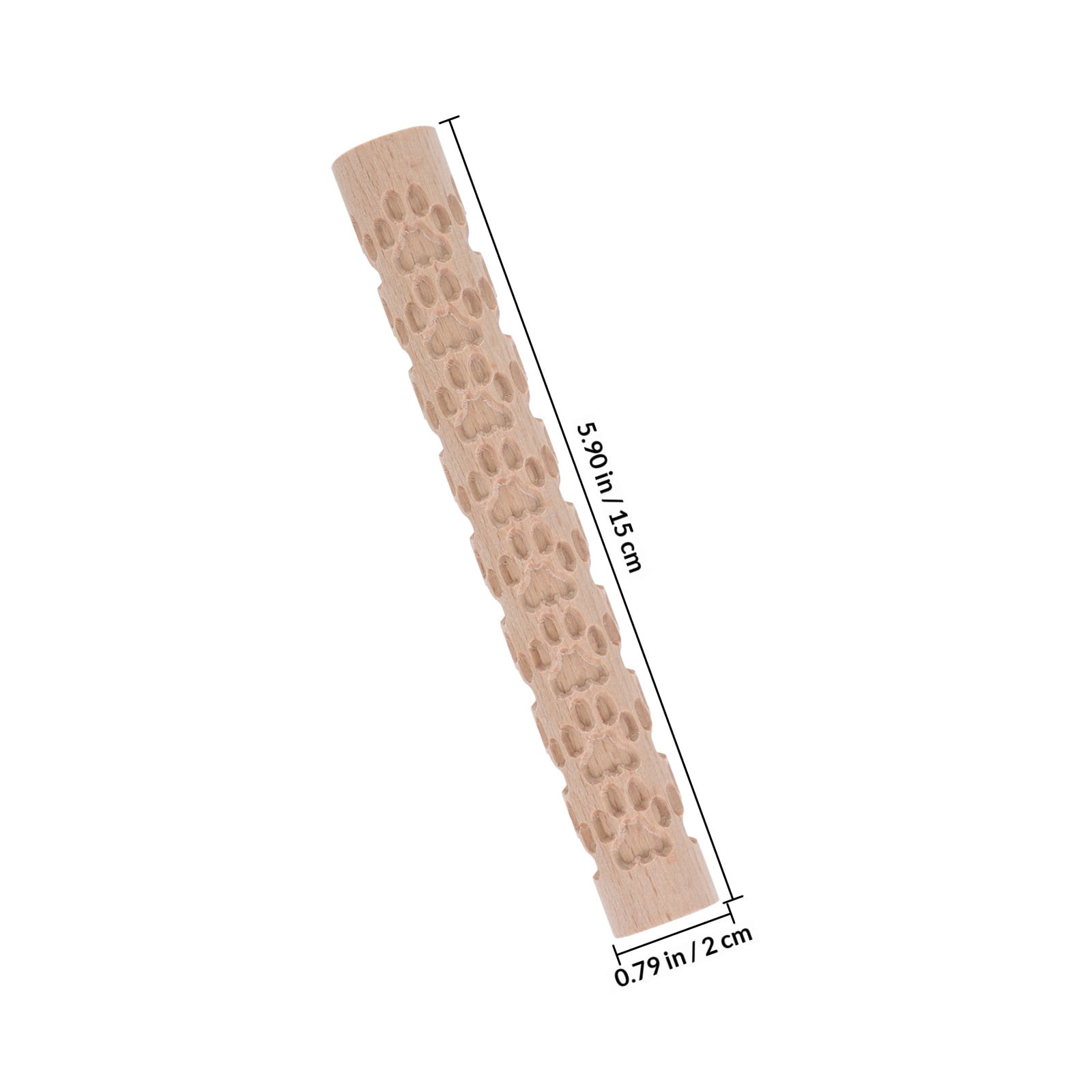 HOOWIFFY Pottery Slab Roller Embossed Rolling Pin Wooden Khaki 1Pack for Baking Cookies Artists - Image 2
