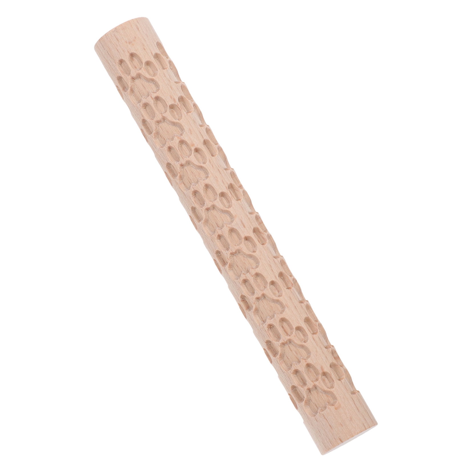 HOOWIFFY Pottery Slab Roller Embossed Rolling Pin Wooden Khaki 1Pack for Baking Cookies Artists - Image 6