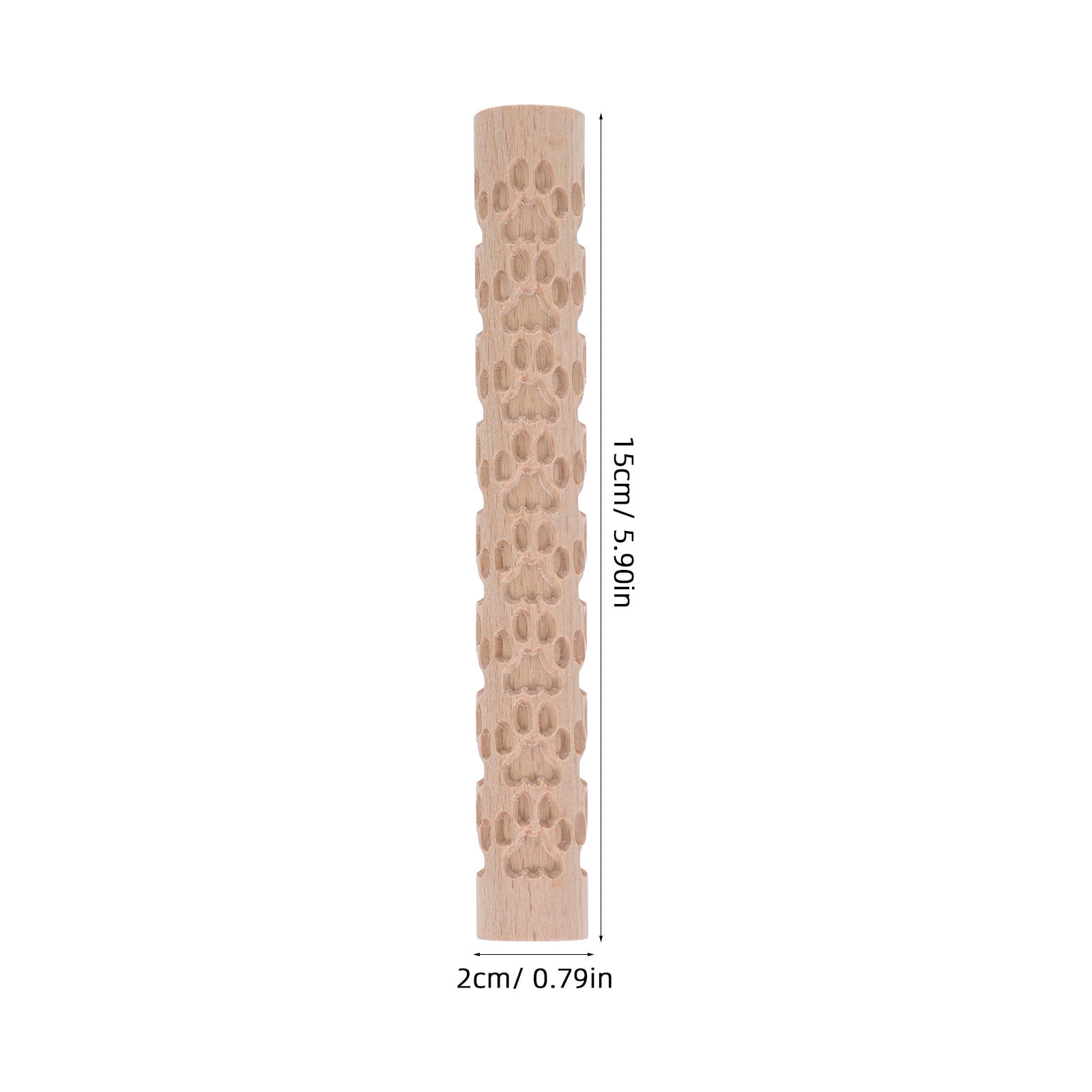 HOOWIFFY Pottery Slab Roller Embossed Rolling Pin Wooden Khaki 1Pack for Baking Cookies Artists - Image 7