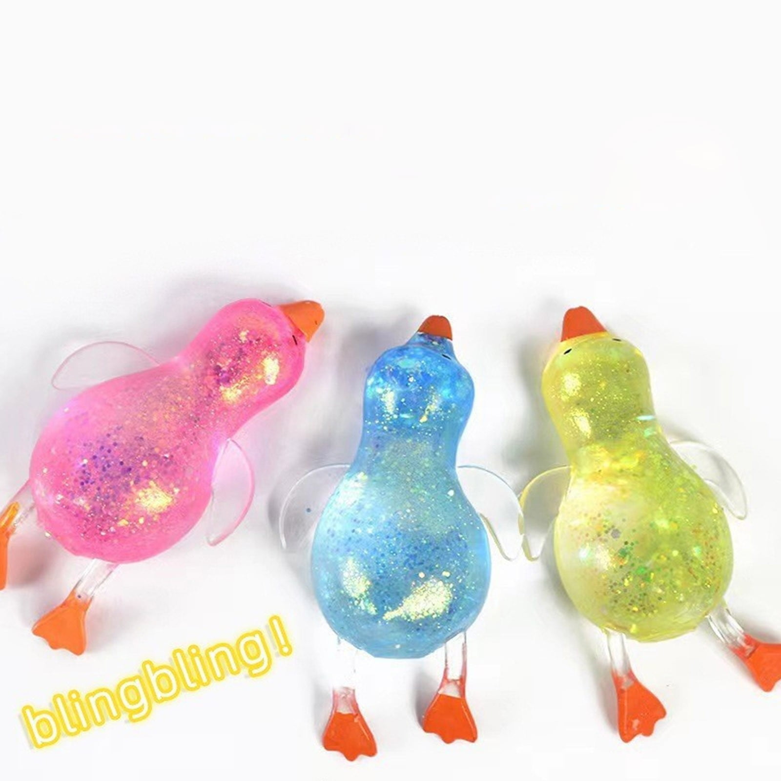 Darzheoy Squeeze Glitter Ducks Fidget Toys Pack Stress Relief Sensory Toys for Kids Adults Anxiety Relief Squeeze Toys (Random, 1pc) N - Image 4