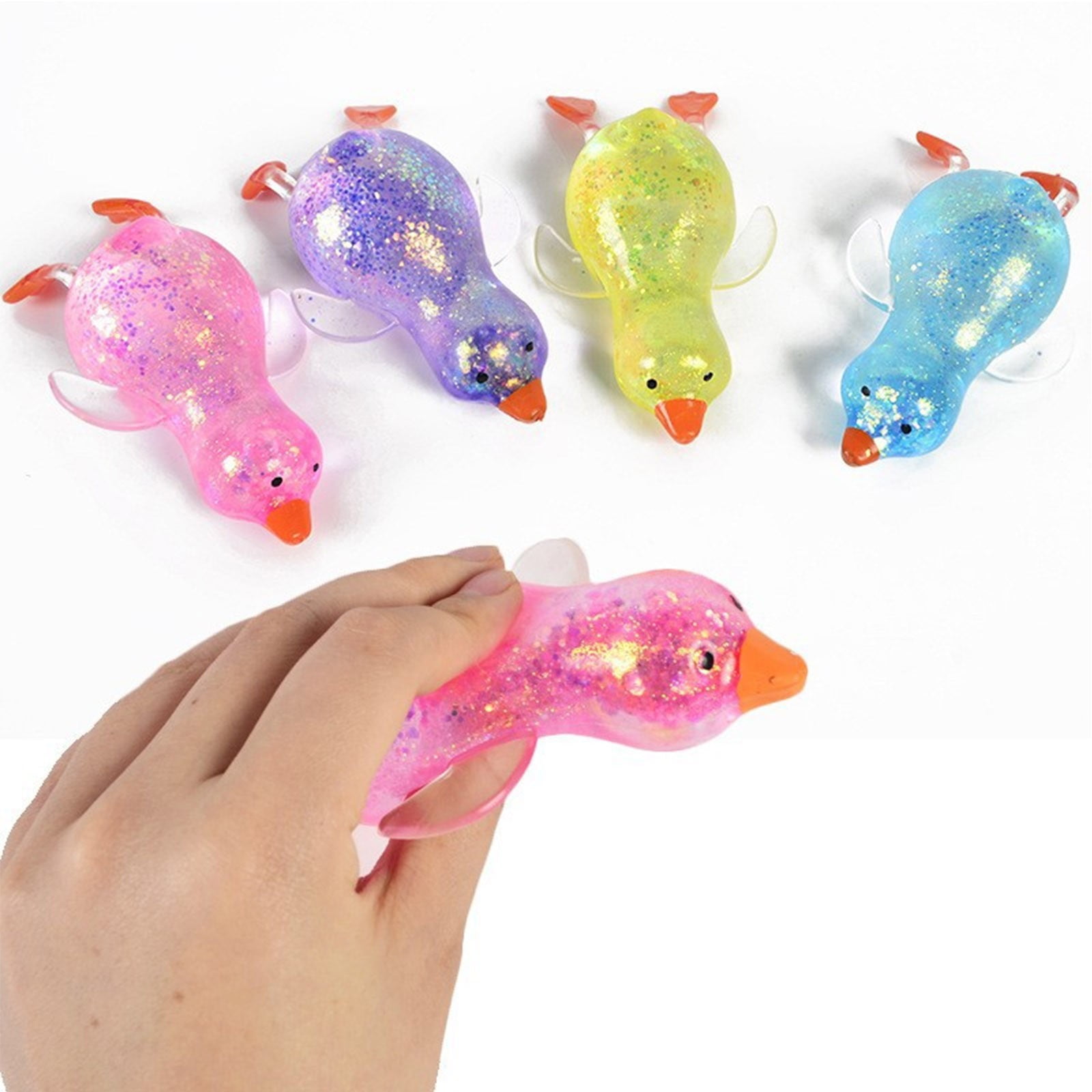 Darzheoy Squeeze Glitter Ducks Fidget Toys Pack Stress Relief Sensory Toys for Kids Adults Anxiety Relief Squeeze Toys (Random, 1pc) N - Image 7