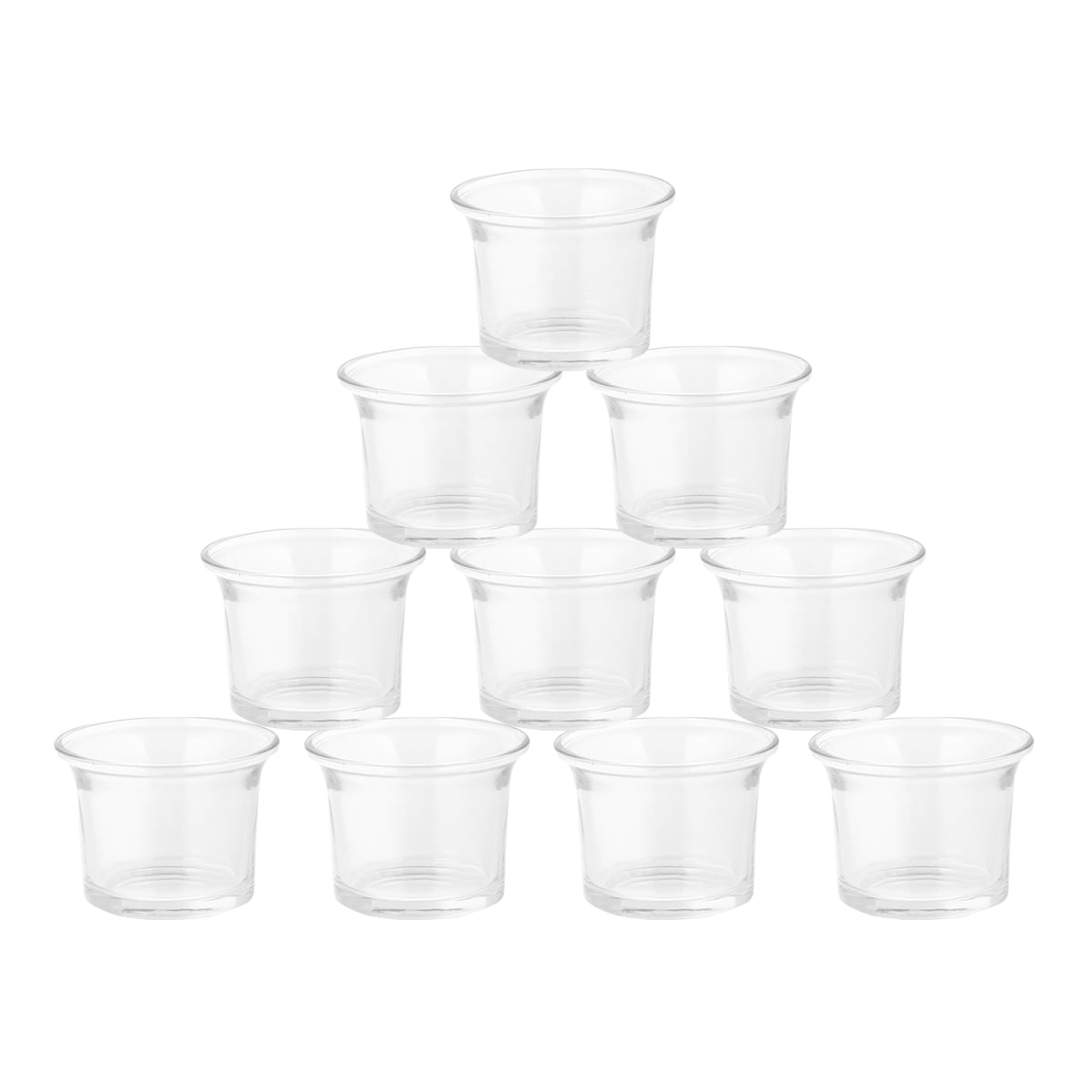 WHAMVOX Clear Glass Votive Candle Holders for Romantic Atmosphere Suitable for Home Decor Party Wedding 10 Pieces - Image 1