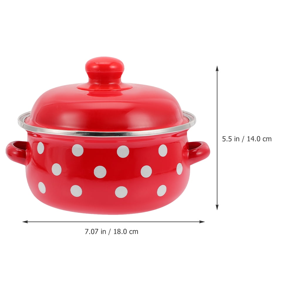 HOOWIFFY Red Enamel Pot - Daily Use Cookware for Kitchen, Versatile and Easy to Clean - Image 2