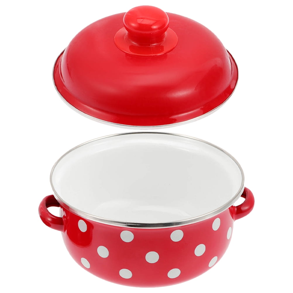 HOOWIFFY Red Enamel Pot - Daily Use Cookware for Kitchen, Versatile and Easy to Clean - Image 4