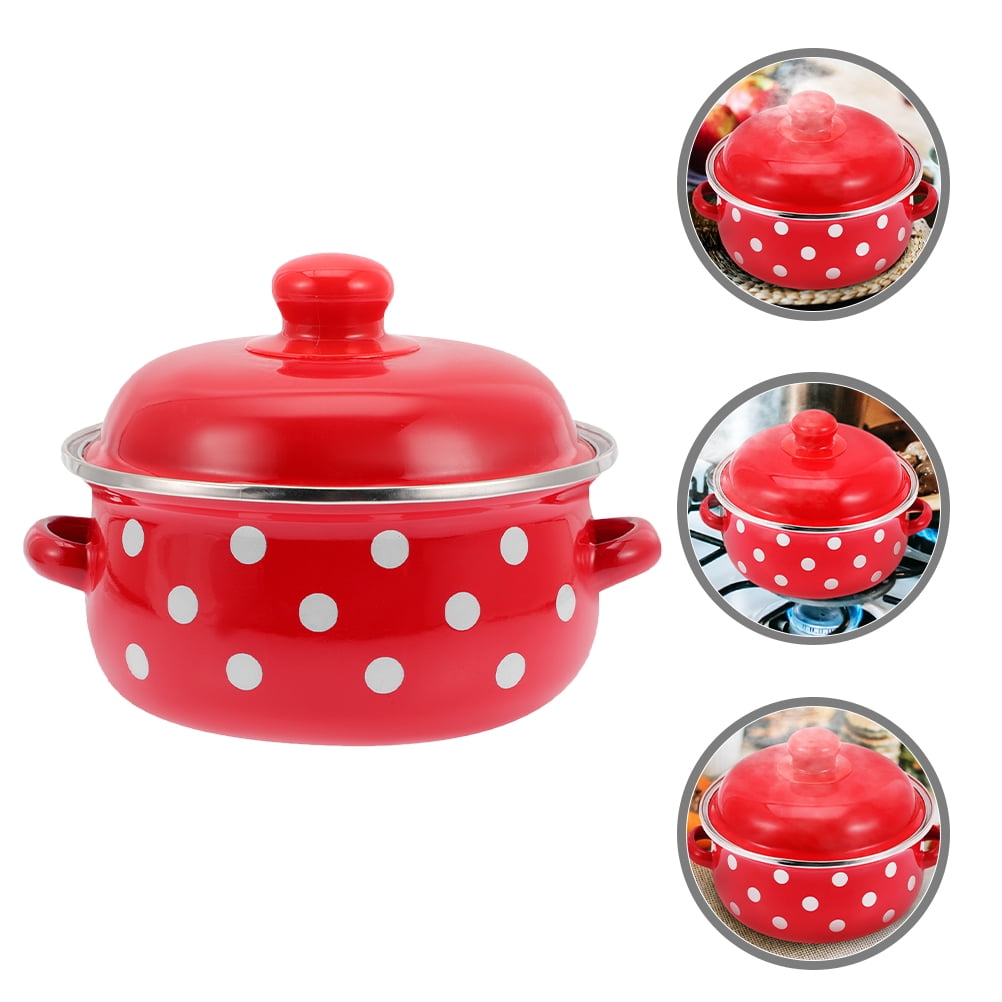 HOOWIFFY Red Enamel Pot - Daily Use Cookware for Kitchen, Versatile and Easy to Clean - Image 6