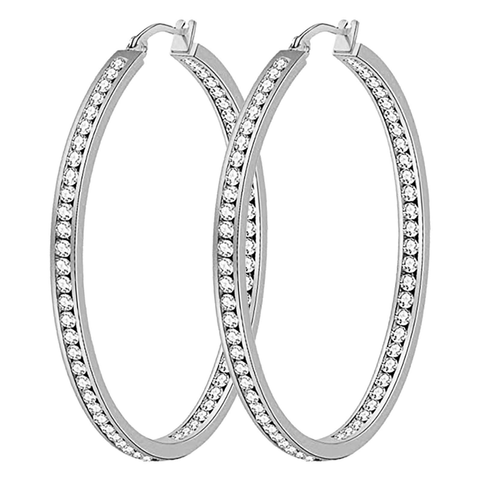 ChmadoxnLarge Hoop, Earrings, Silver, (19'), DTBPRQ50 One Size Silver - Image 1