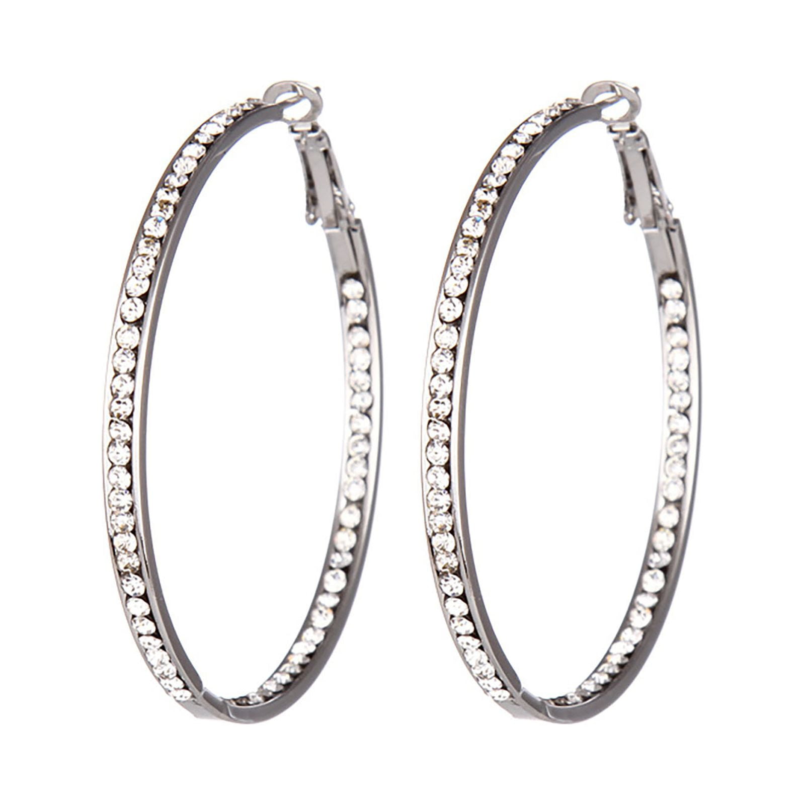 ChmadoxnLarge Hoop, Earrings, Silver, (19'), DTBPRQ50 One Size Silver - Image 3