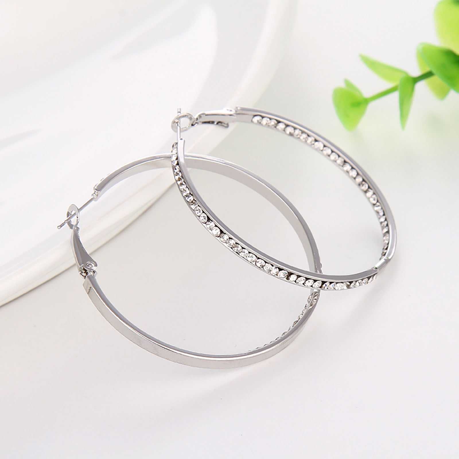 ChmadoxnLarge Hoop, Earrings, Silver, (19'), DTBPRQ50 One Size Silver - Image 4