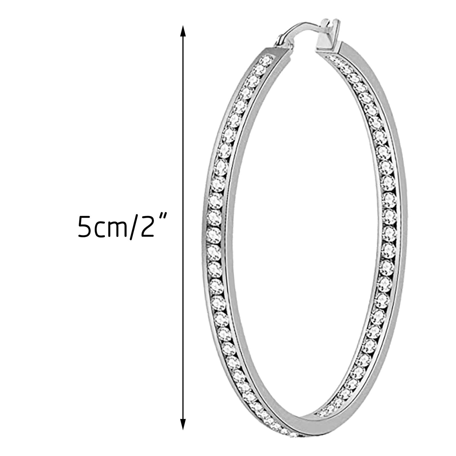 ChmadoxnLarge Hoop, Earrings, Silver, (19'), DTBPRQ50 One Size Silver - Image 5