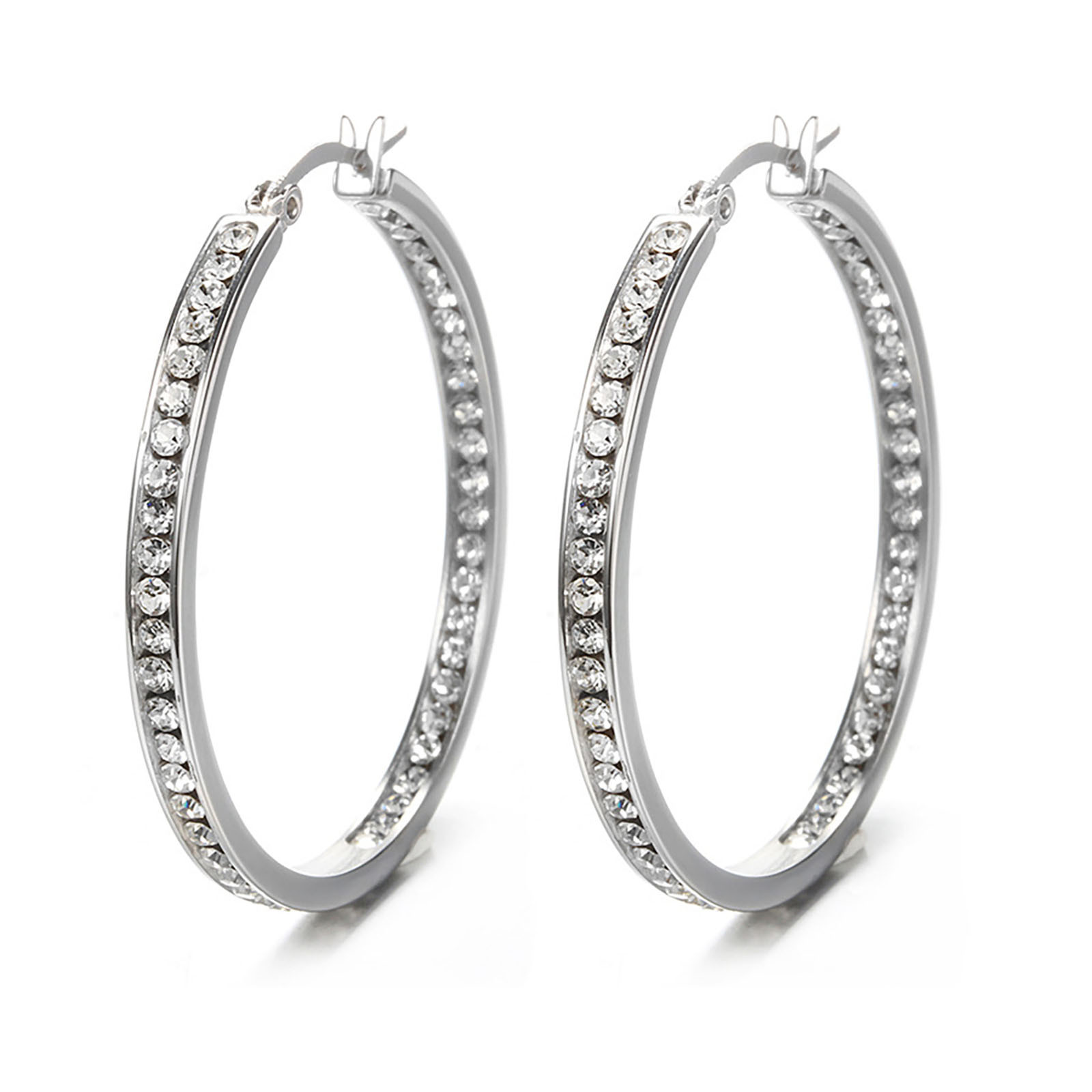 ChmadoxnLarge Hoop, Earrings, Silver, (19'), DTBPRQ50 One Size Silver - Image 6