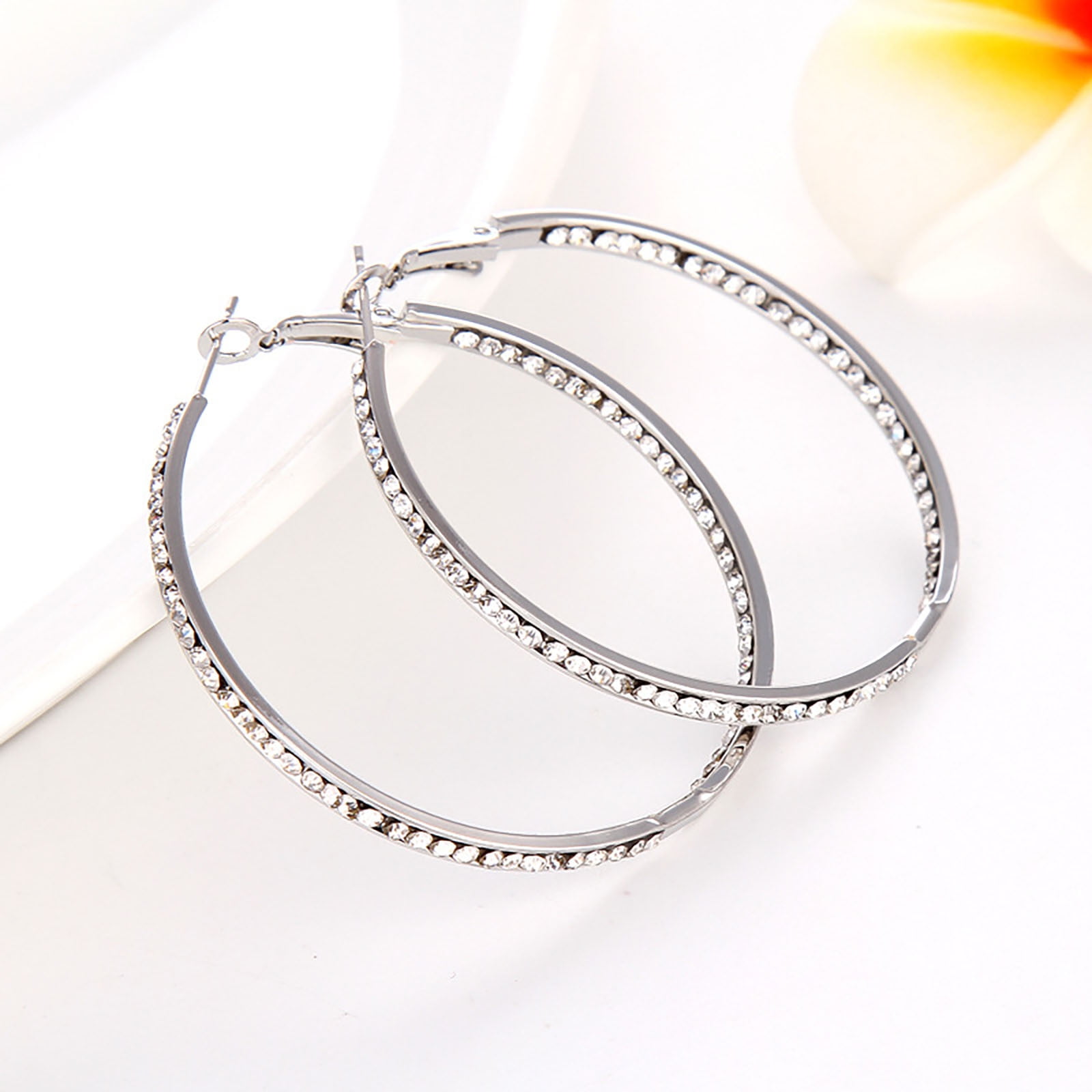 ChmadoxnLarge Hoop, Earrings, Silver, (19'), DTBPRQ50 One Size Silver - Image 7