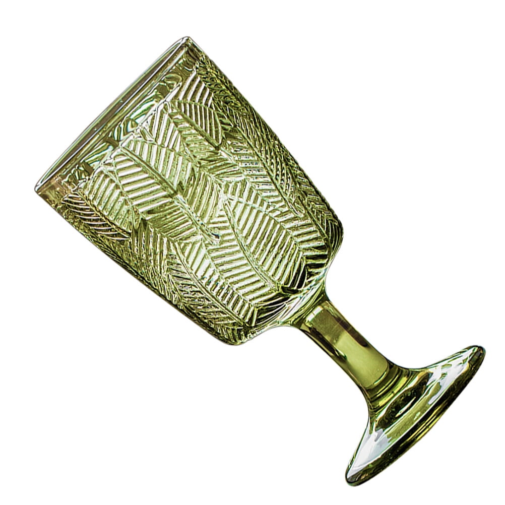 300ml Embossed Glass Wine Goblet with Retro Leaves Pattern, Elegant Water and Drinks Cup for Home and Party Use - Image 7