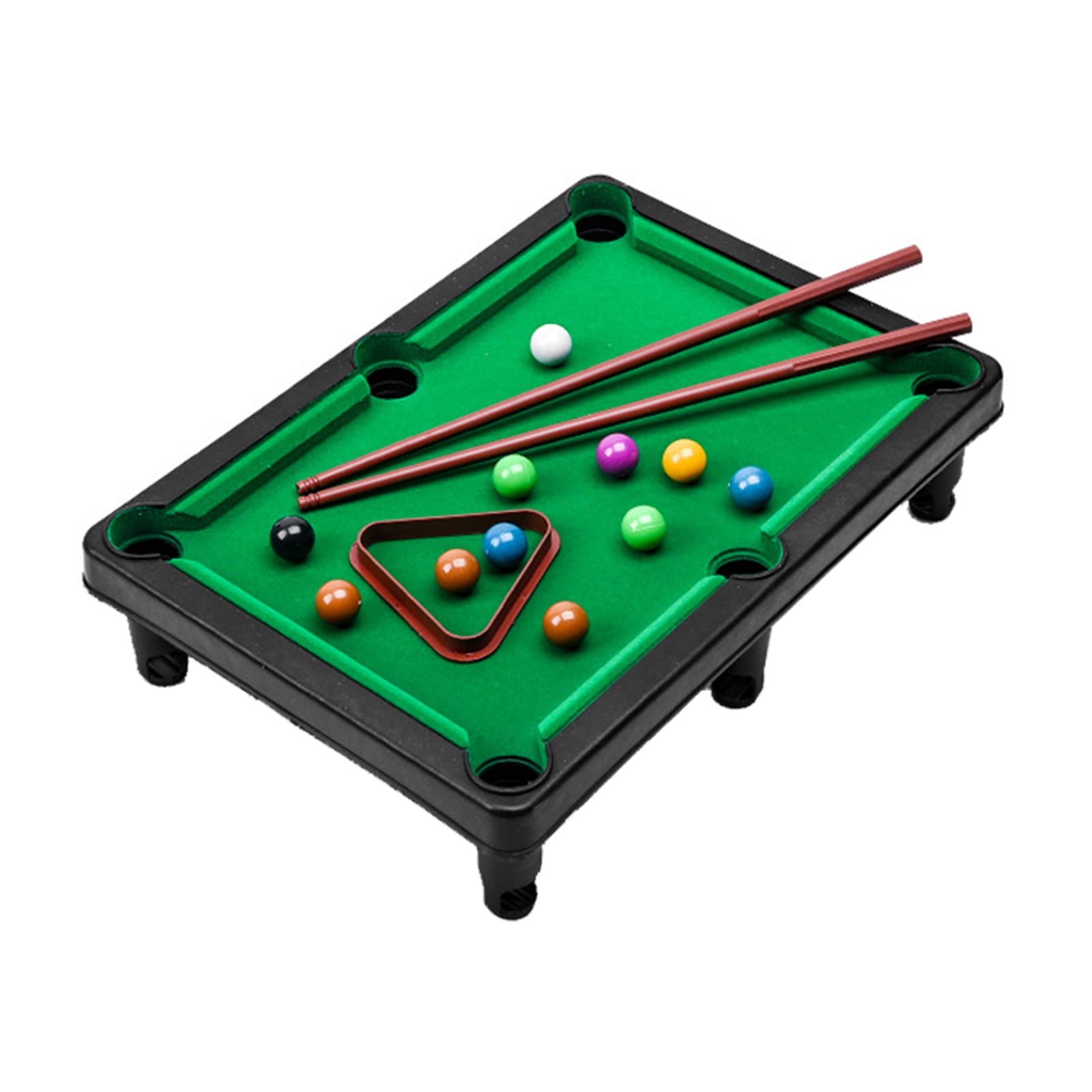 Lksixu Tabletop Pool, Mini Pool Table Table Billiards Game Set With 2 Sticks & 11 Balls Home Office Desk Stress Relief Games Children's Gifts，Travel-Friendly & Office Desk Games, Bartop, or Home Use 27x19x6cm(10.6x7.5x2.4in). - Image 2