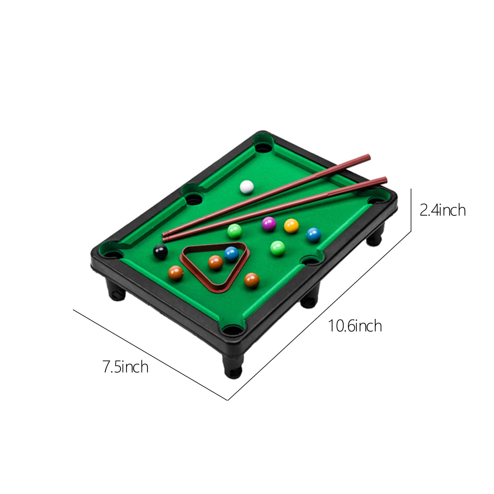 Lksixu Tabletop Pool, Mini Pool Table Table Billiards Game Set With 2 Sticks & 11 Balls Home Office Desk Stress Relief Games Children's Gifts，Travel-Friendly & Office Desk Games, Bartop, or Home Use 27x19x6cm(10.6x7.5x2.4in). - Image 3
