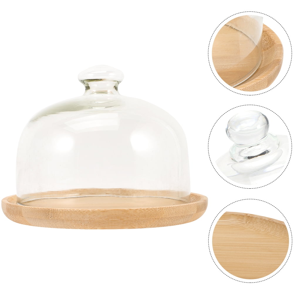 HOOWIFFY Transparent Glass Cake Tray with Dome Cover for Food Storage and Display, 1 Set - Image 2