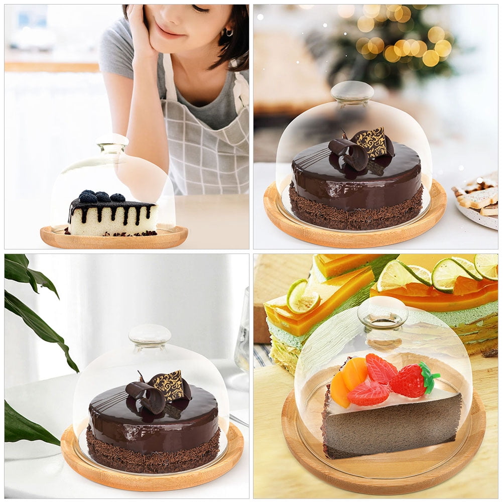 HOOWIFFY Transparent Glass Cake Tray with Dome Cover for Food Storage and Display, 1 Set - Image 5