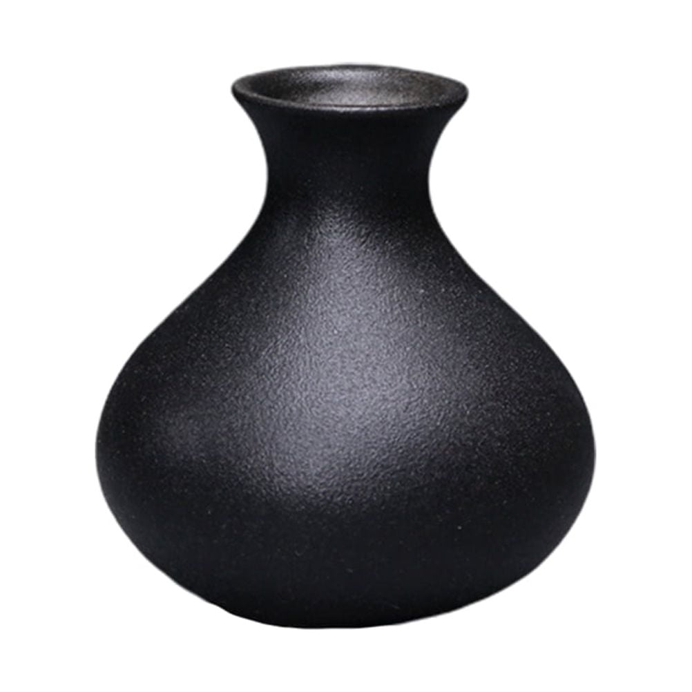 HOOWIFFY Black Ceramic Vase for Plants, Home Decor, Flower Pot, Modern Ornamental Plant Holder - Image 1