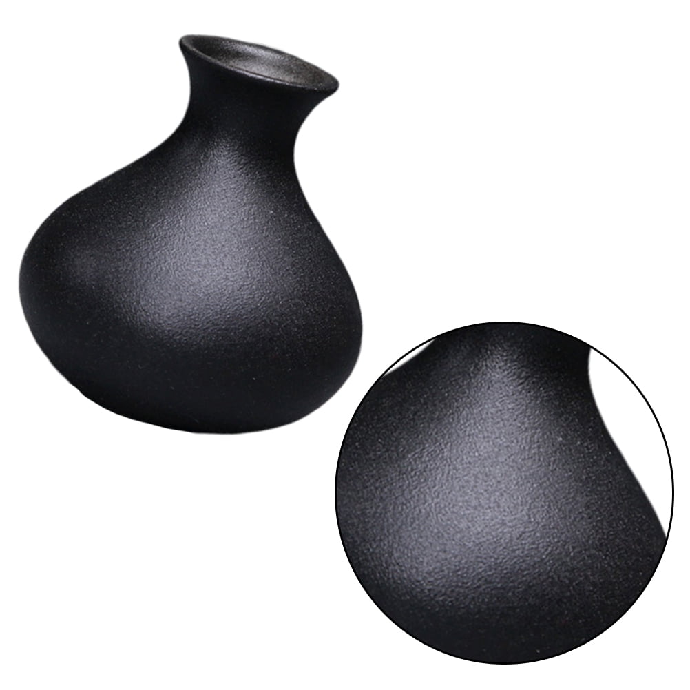 HOOWIFFY Black Ceramic Vase for Plants, Home Decor, Flower Pot, Modern Ornamental Plant Holder - Image 3