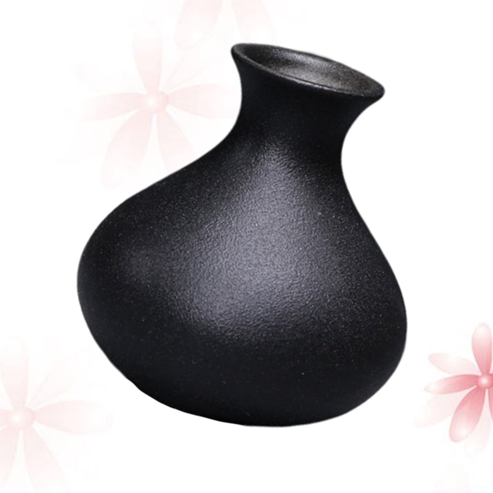 HOOWIFFY Black Ceramic Vase for Plants, Home Decor, Flower Pot, Modern Ornamental Plant Holder - Image 4