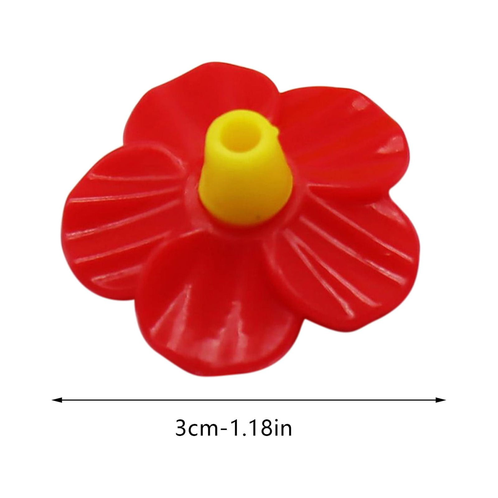 Darzheoy Hummingbird Feeders Replacement Flowers, 5Pcs Feeding Ports Replacement Bird Feeder Replacement Parts for Hummingbird Feeder Hanging Feeder Red - Image 4