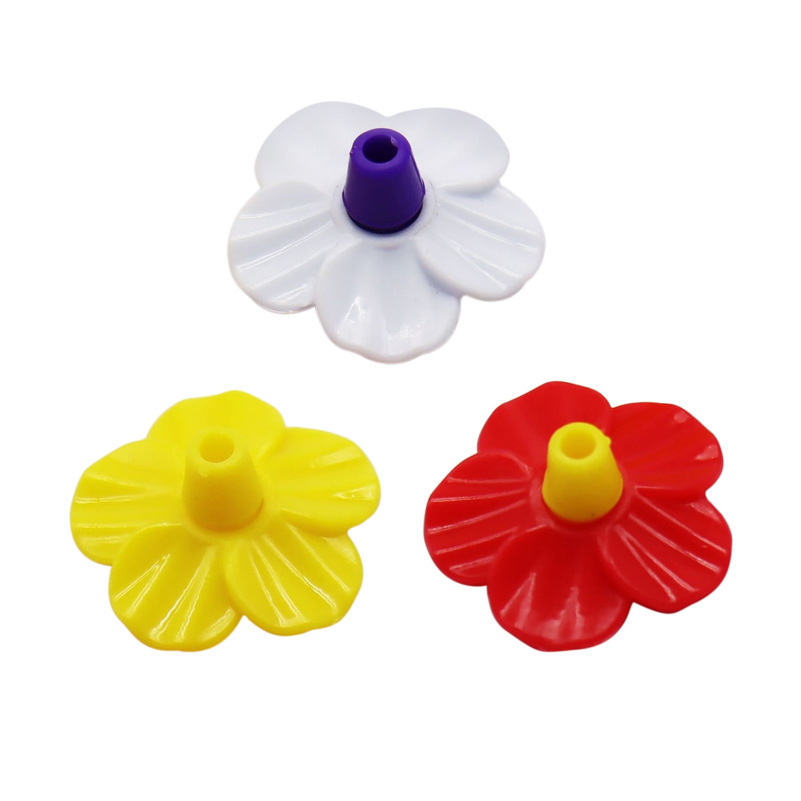 Darzheoy Hummingbird Feeders Replacement Flowers, 5Pcs Feeding Ports Replacement Bird Feeder Replacement Parts for Hummingbird Feeder Hanging Feeder, Red Yellow - Image 1
