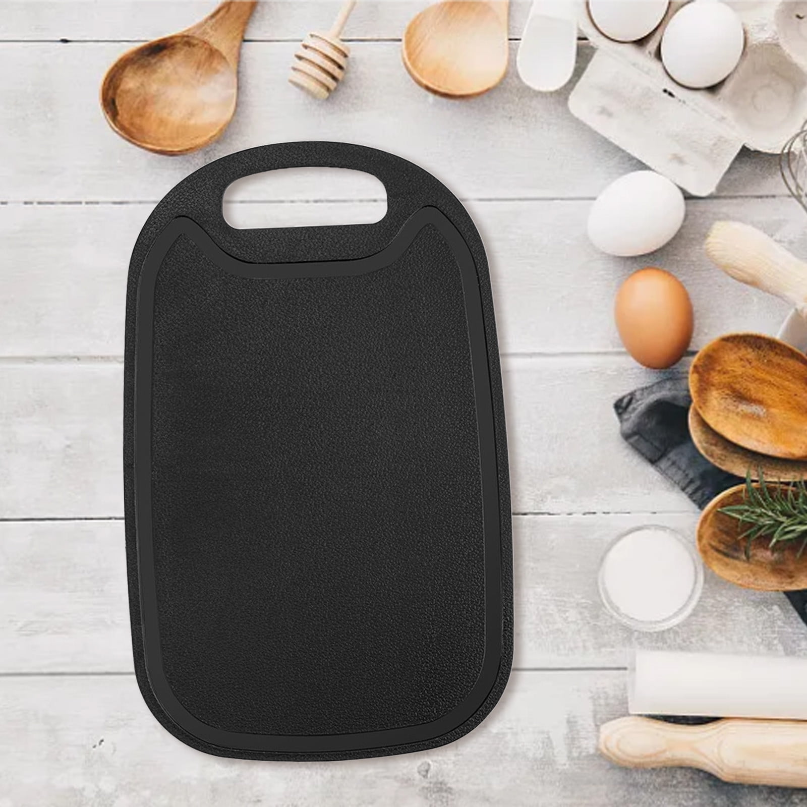Chmadoxn Plastic Cutting Boards for Kitchen Dishwasher Safe, Double-sided Design Extra Large Cutting Board for Meat , Easy Grip Handle, Non-Slip, with Grinding Area 12.8