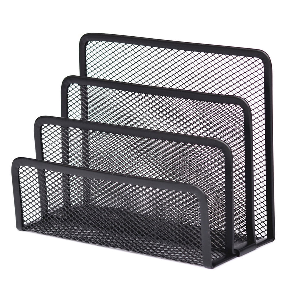 Darzheoy Mesh Desktop File Sorter Organizer, 5 Upright Section Bookshelf Organizer, Enduring File Sorter for Desk Home Office Classroom - Image 1
