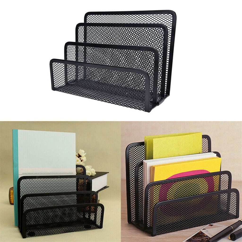 Darzheoy Mesh Desktop File Sorter Organizer, 5 Upright Section Bookshelf Organizer, Enduring File Sorter for Desk Home Office Classroom - Image 2