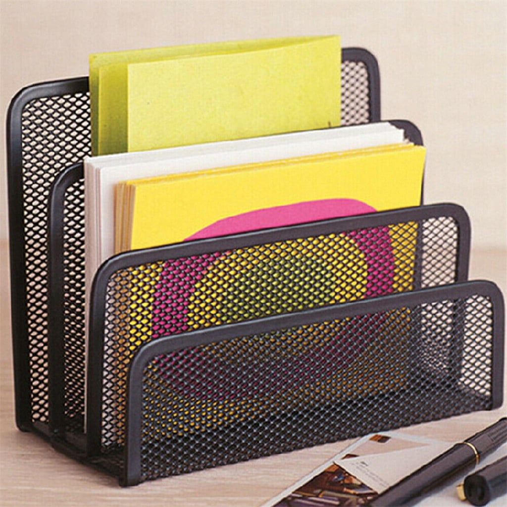 Darzheoy Mesh Desktop File Sorter Organizer, 5 Upright Section Bookshelf Organizer, Enduring File Sorter for Desk Home Office Classroom - Image 3