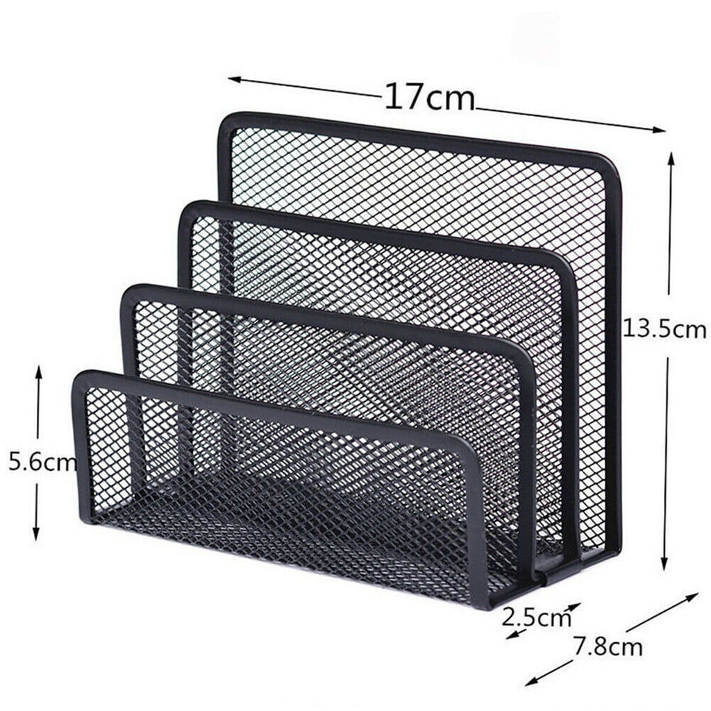 Darzheoy Mesh Desktop File Sorter Organizer, 5 Upright Section Bookshelf Organizer, Enduring File Sorter for Desk Home Office Classroom - Image 4