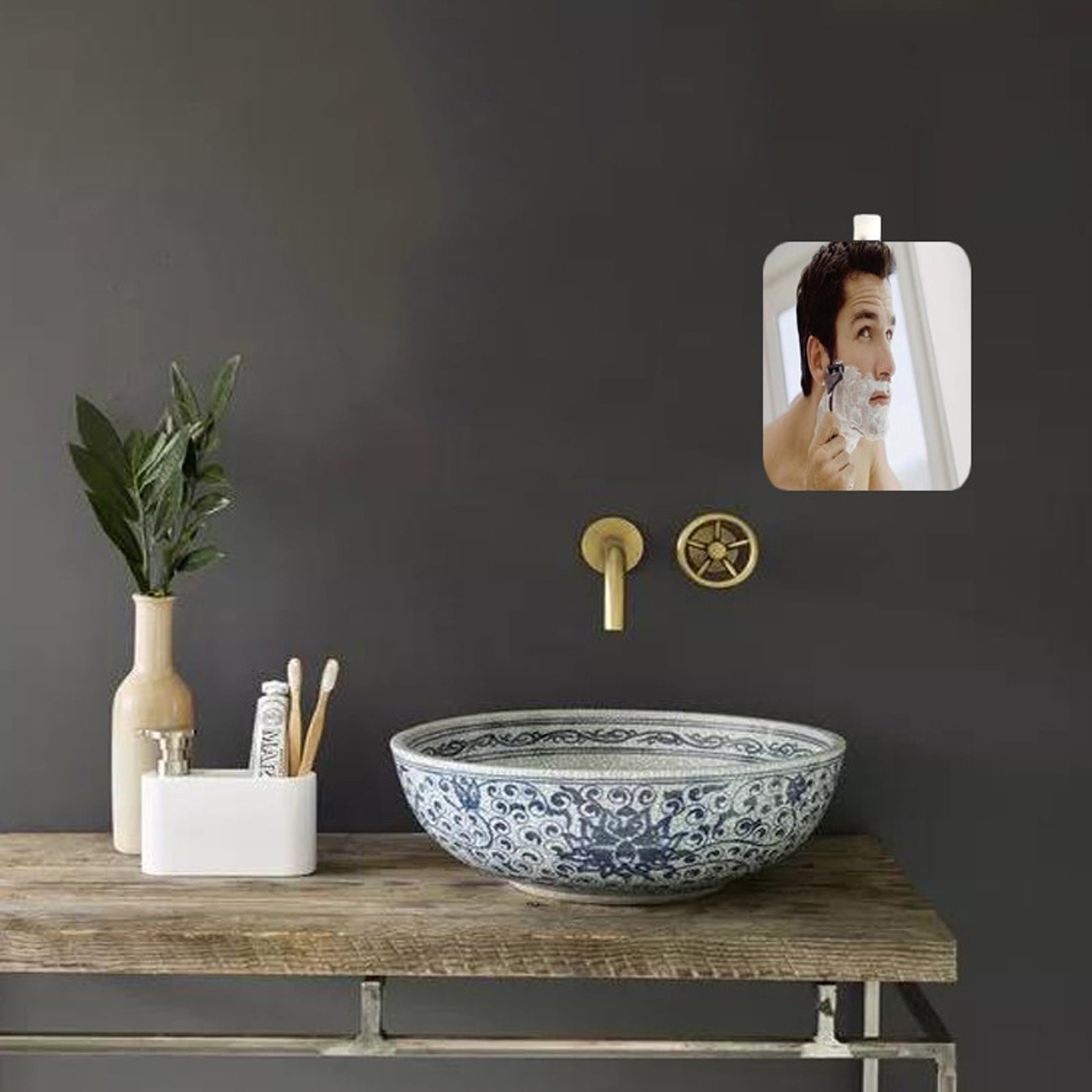 Chmadoxn Large Fogless Shower Mirror （9.84×7.87 inch）, Includes 1 Adhesive Hooks, Anit-Fog Shower Mirror, Shower Makeup Shave Mirror, Frameless Shower Mirror, Wall Hanging Mirror - Image 8