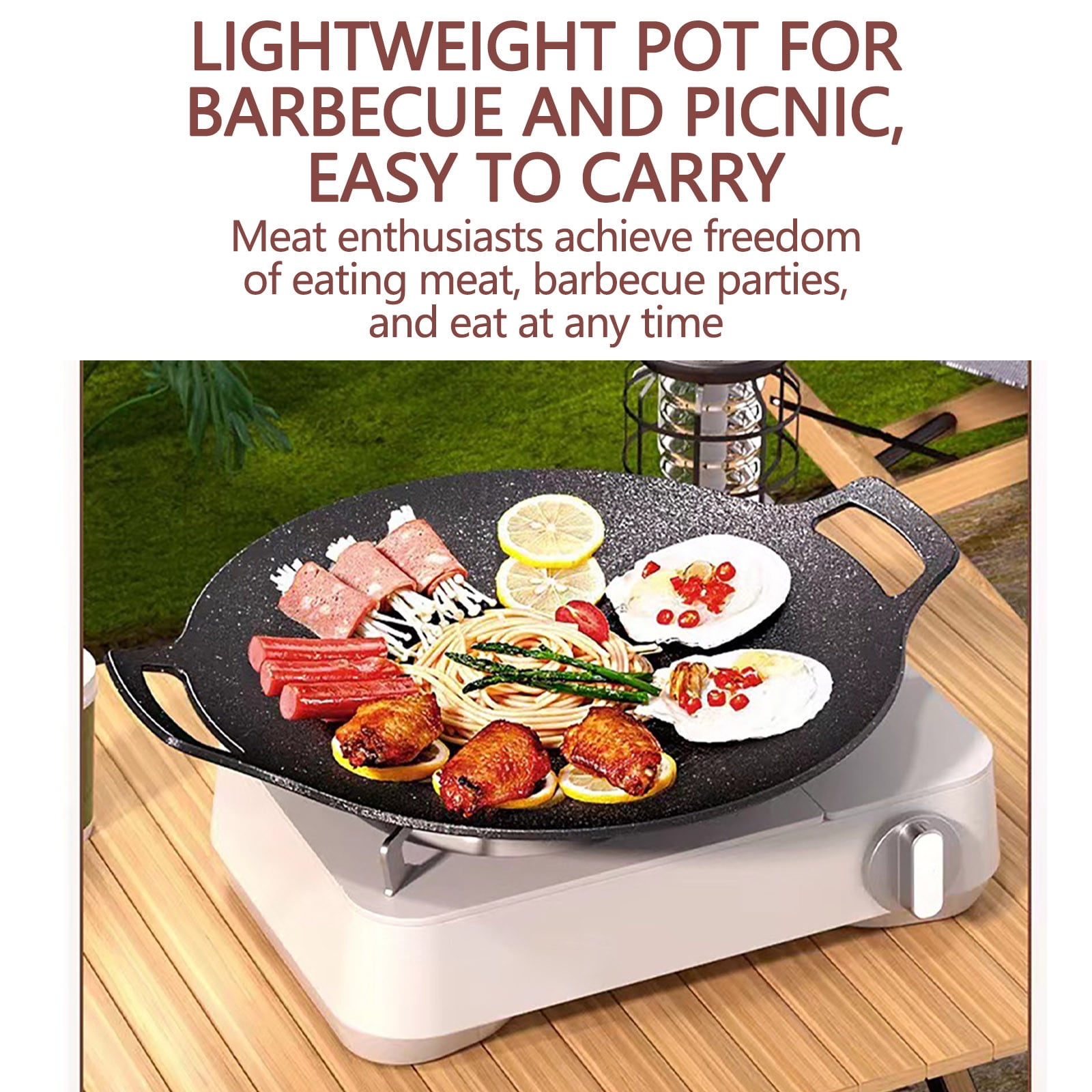 Chmadoxn Diameter 10.9 inch Universal Cast Iron Grill Pan, Large Round Cast Iron Pan with Two Handles, Multifunctional Frying Pan 10.9