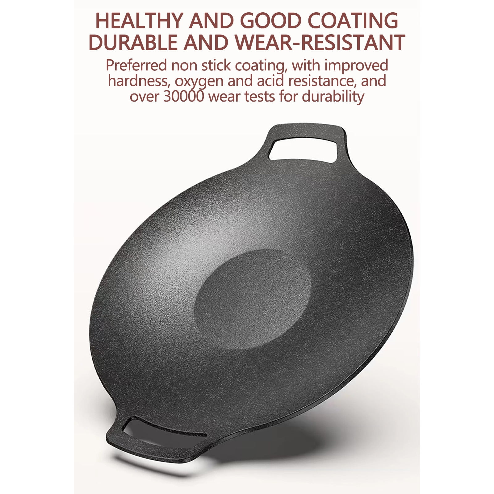 Chmadoxn Diameter 10.9 inch Universal Cast Iron Grill Pan, Large Round Cast Iron Pan with Two Handles, Multifunctional Frying Pan As Show B - Image 7