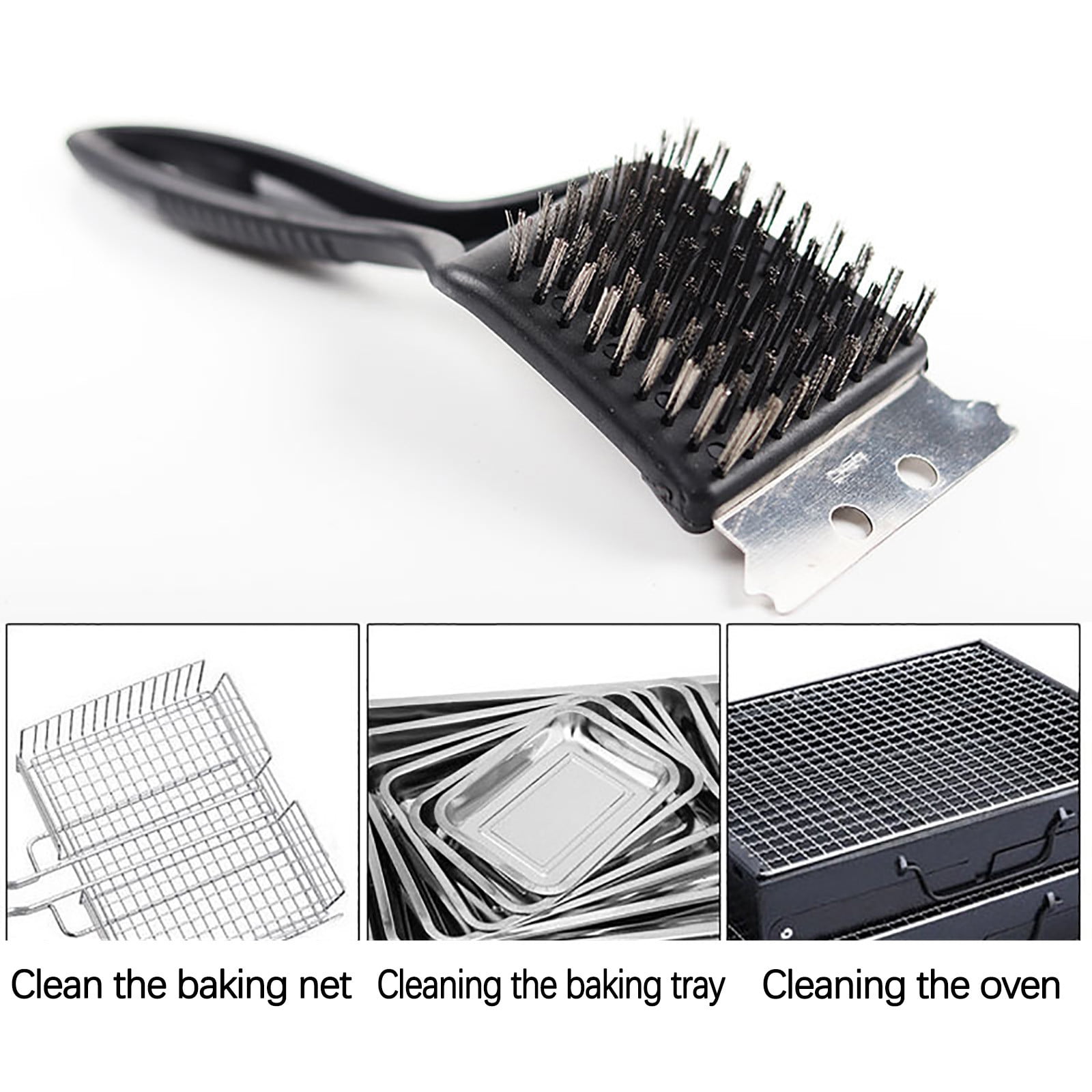 Chmadoxn Stainless Steel Grill Cleaning Brush, Wire Brush, Grill Brush Cleaner Tool with Scraper and Wire Brush for Gas, Electric, Charcoal Grill, BBQ Grill, r, Grill Grate - Image 8