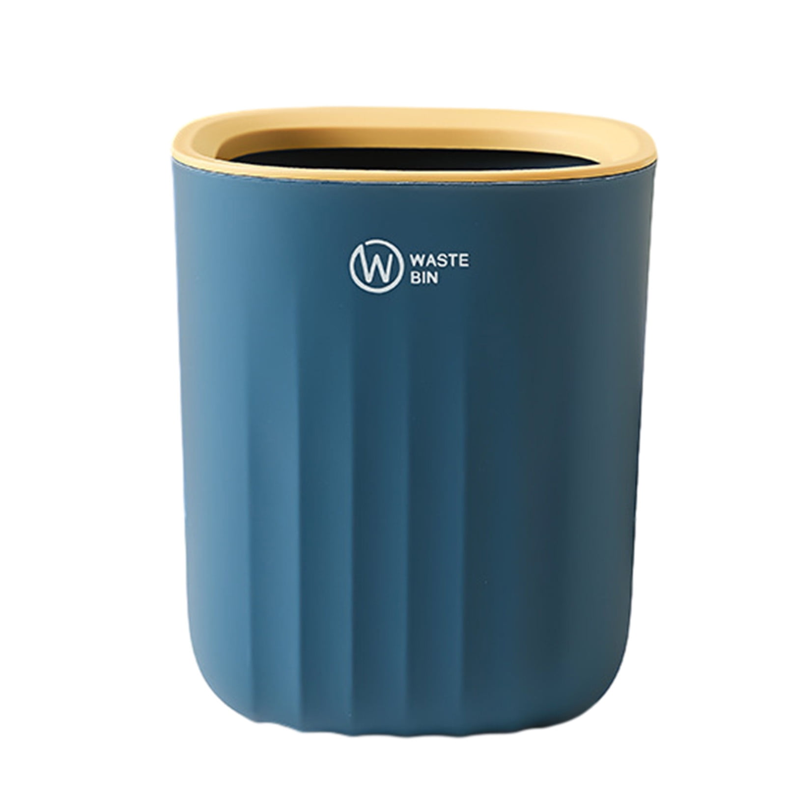 Chmadoxn Bathroom Trash Can, Plastic Rectangular Garbage Can for Kitchen, Bedroom, Living Room, Small Indoor Waste Basket 4.52×5.9 in Blue - Image 1