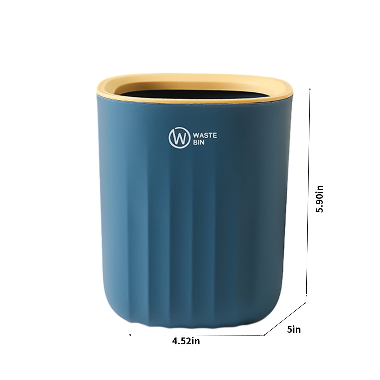 Chmadoxn Bathroom Trash Can, Plastic Rectangular Garbage Can for Kitchen, Bedroom, Living Room, Small Indoor Waste Basket 4.52×5.9 in Blue - Image 3