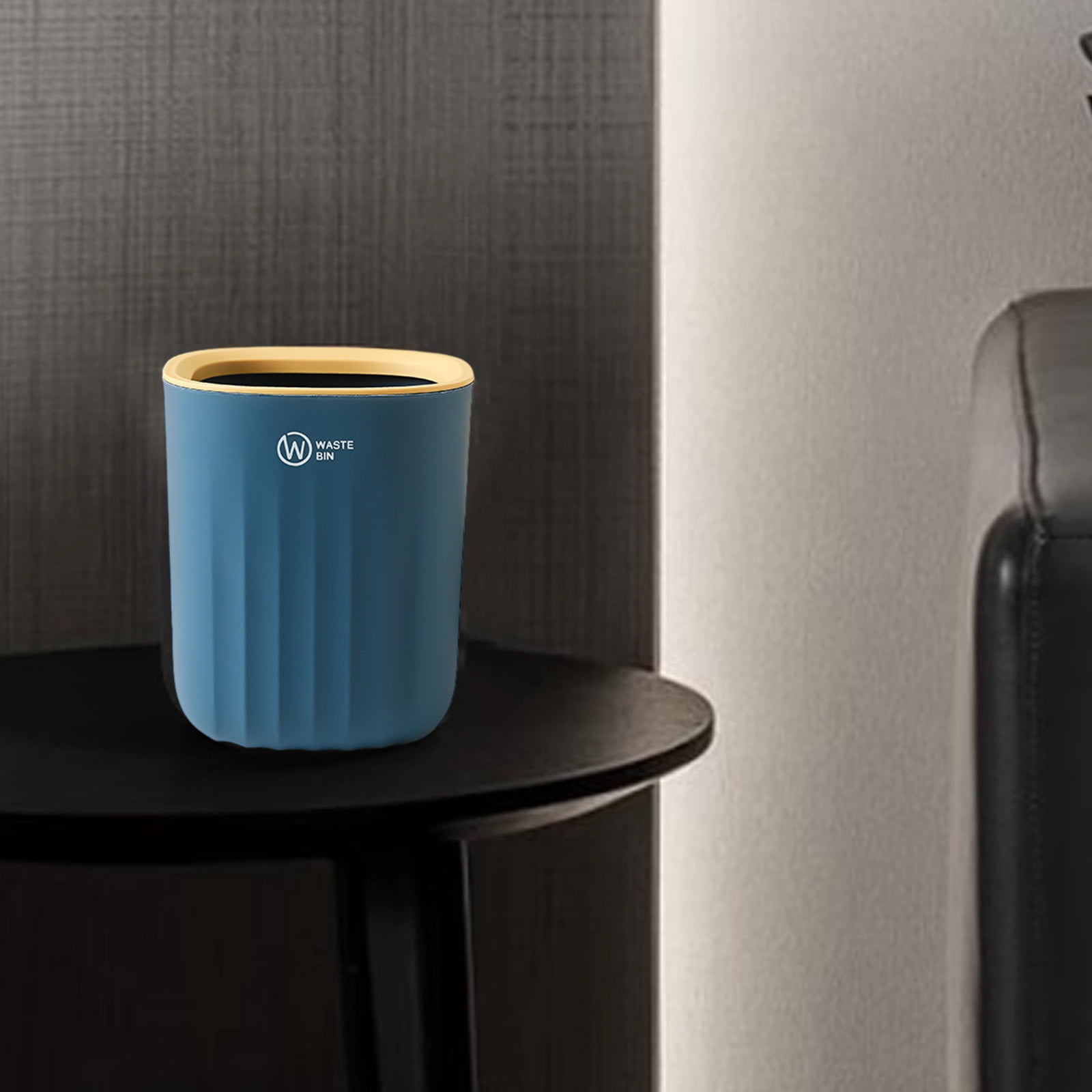 Chmadoxn Bathroom Trash Can, Plastic Rectangular Garbage Can for Kitchen, Bedroom, Living Room, Small Indoor Waste Basket 4.52×5.9 in Blue - Image 5