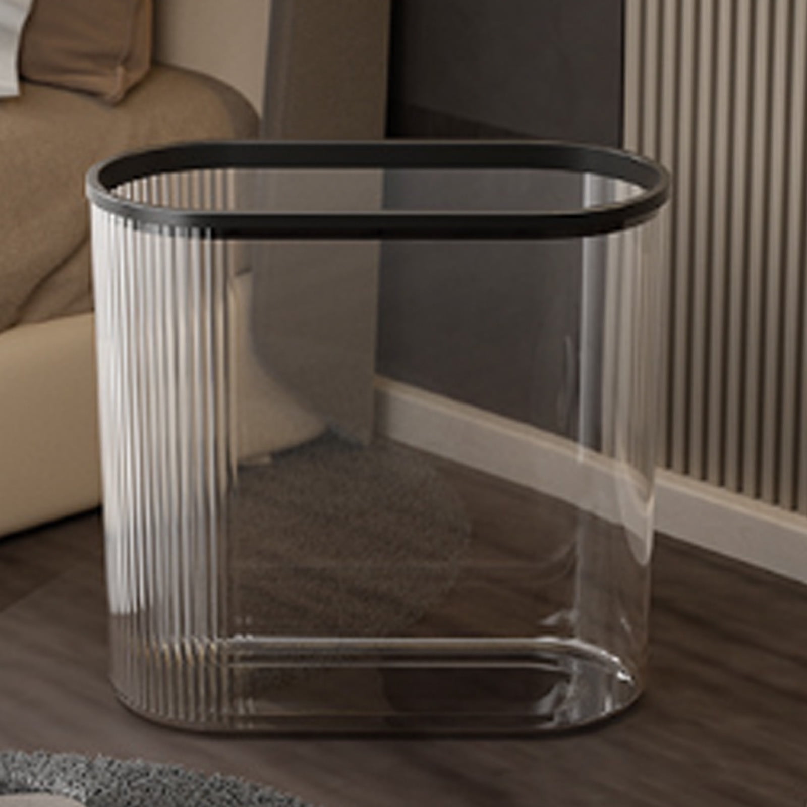 Chmadoxn Transparent Trash Can, Bathroom Trash Cans with Lids, Plastic Slim Waste Basket with Press Top Lid, Clear Garbage Can for Bathroom, Bedroom, Kitchen,Home,Office 11.22×11.73×5.62 in Clear - Image 4
