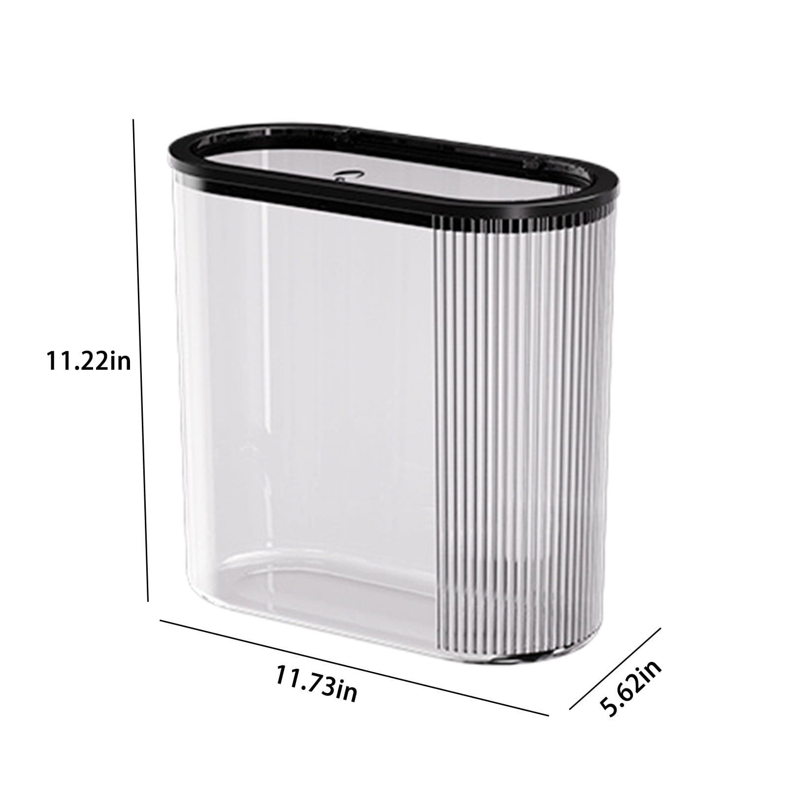 Chmadoxn Transparent Trash Can, Bathroom Trash Cans with Lids, Plastic Slim Waste Basket with Press Top Lid, Clear Garbage Can for Bathroom, Bedroom, Kitchen,Home,Office 11.22×11.73×5.62 in Gray - Image 3