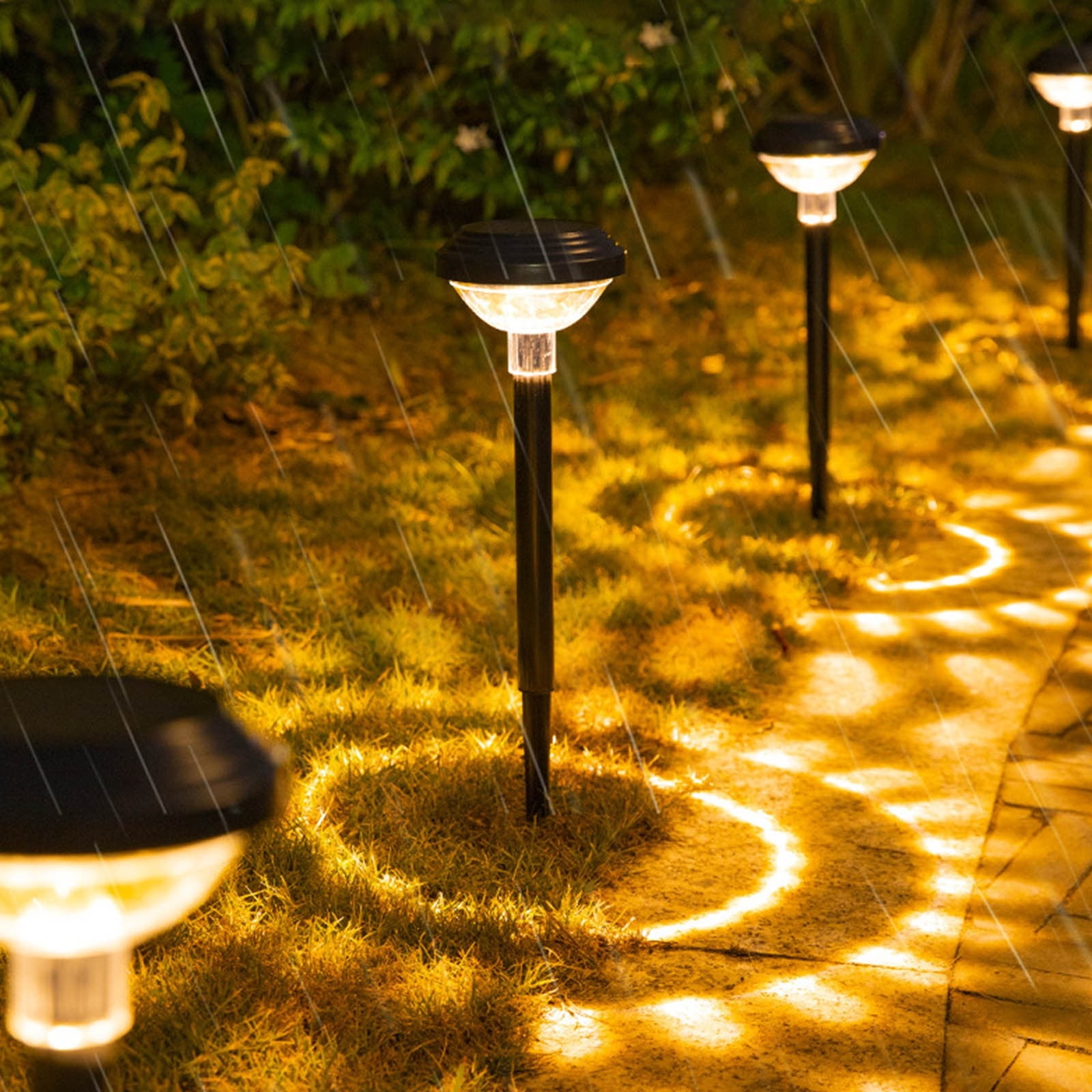 Darzheoy Solar Outdoor Lights, Solar Pathway Lights Outdoor, Solar Powered Garden Yard Lights for Walkway Sidewalk Driveway, Maintain 10 Hours of Lighting (2 Pack) 2 Pack Black - Image 3