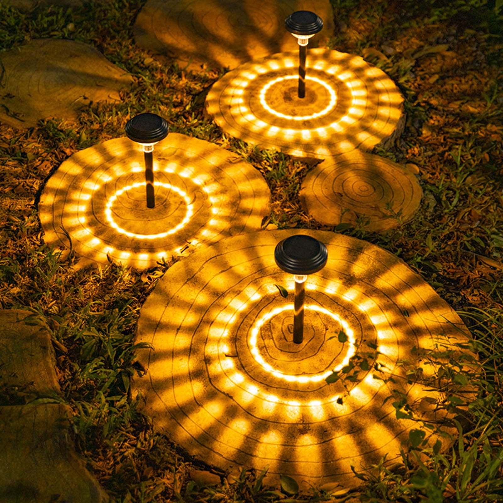 Darzheoy Solar Outdoor Lights, Solar Pathway Lights Outdoor, Solar Powered Garden Yard Lights for Walkway Sidewalk Driveway, Maintain 10 Hours of Lighting (2 Pack) 2 Pack Black - Image 4