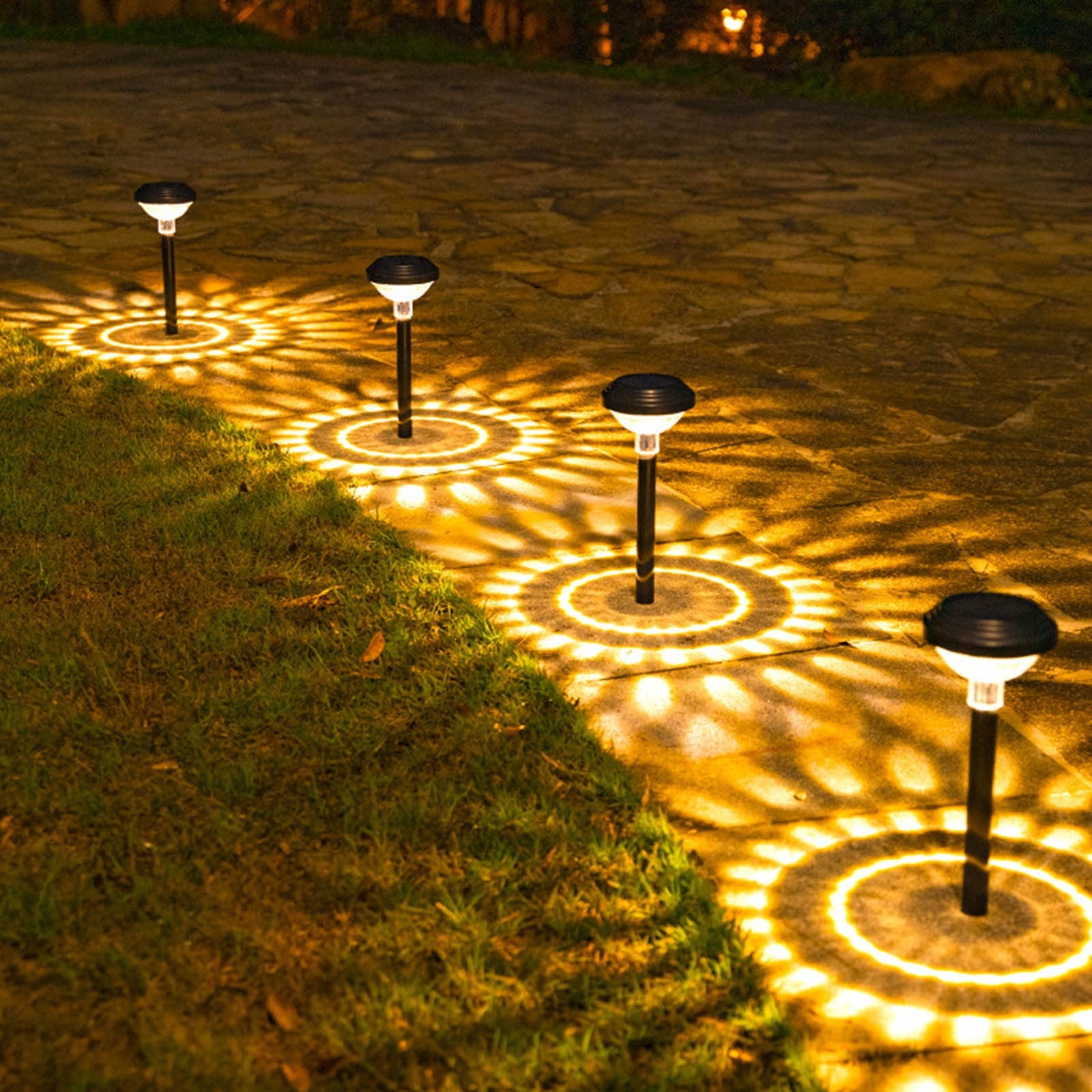 Darzheoy Solar Outdoor Lights, Solar Pathway Lights Outdoor, Solar Powered Garden Yard Lights for Walkway Sidewalk Driveway, Maintain 10 Hours of Lighting (2 Pack) 2 Pack Black - Image 5