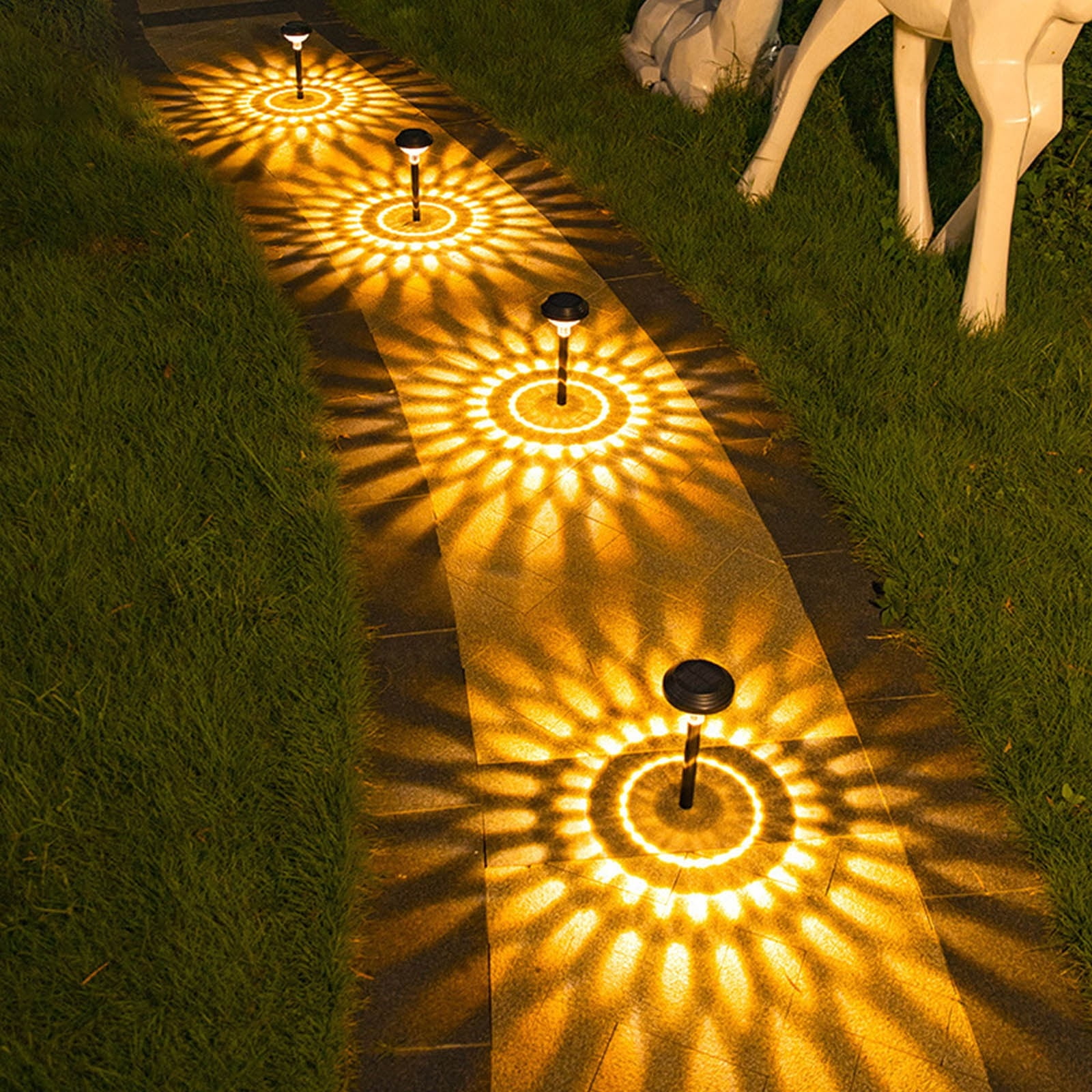 Darzheoy Solar Outdoor Lights, Solar Pathway Lights Outdoor, Solar Powered Garden Yard Lights for Walkway Sidewalk Driveway, Maintain 10 Hours of Lighting (2 Pack) 2 Pack Black - Image 6