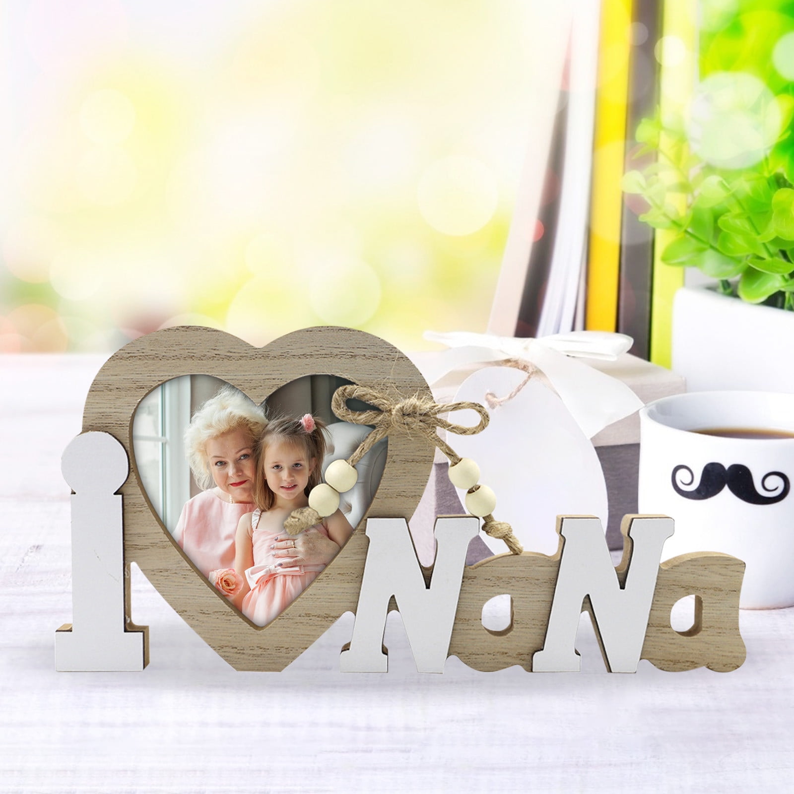 Chmadoxn Mr & Mrs Love Picture Frame for Wedding,Wooden Heart Shape Wedding Decor for Reception, Ceremony and Anniversary Party Valentine'S Day Valentines Day Gifts As Show D - Image 3