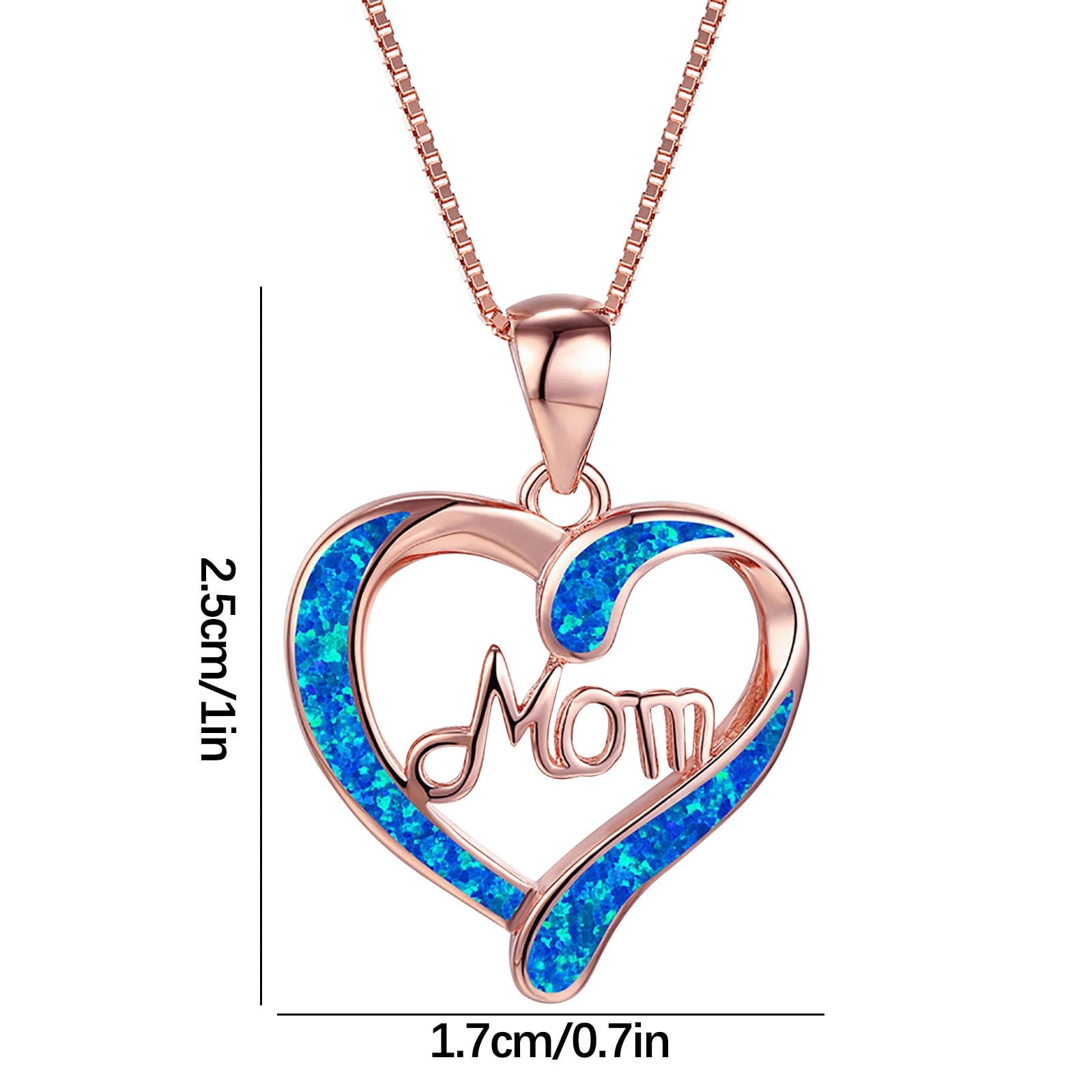 Chmadoxn Necklace for Mom 925 Silver Love Heart Pendant Necklace Birthstones Jewelry Blue Sapphire Pearl Simulated and More Stones Jewelry Women Birthday Mother's Day Rose Gold - Image 3